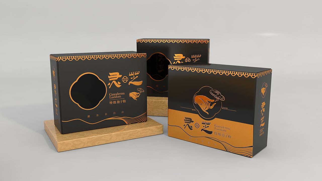 c4d灵芝包装
