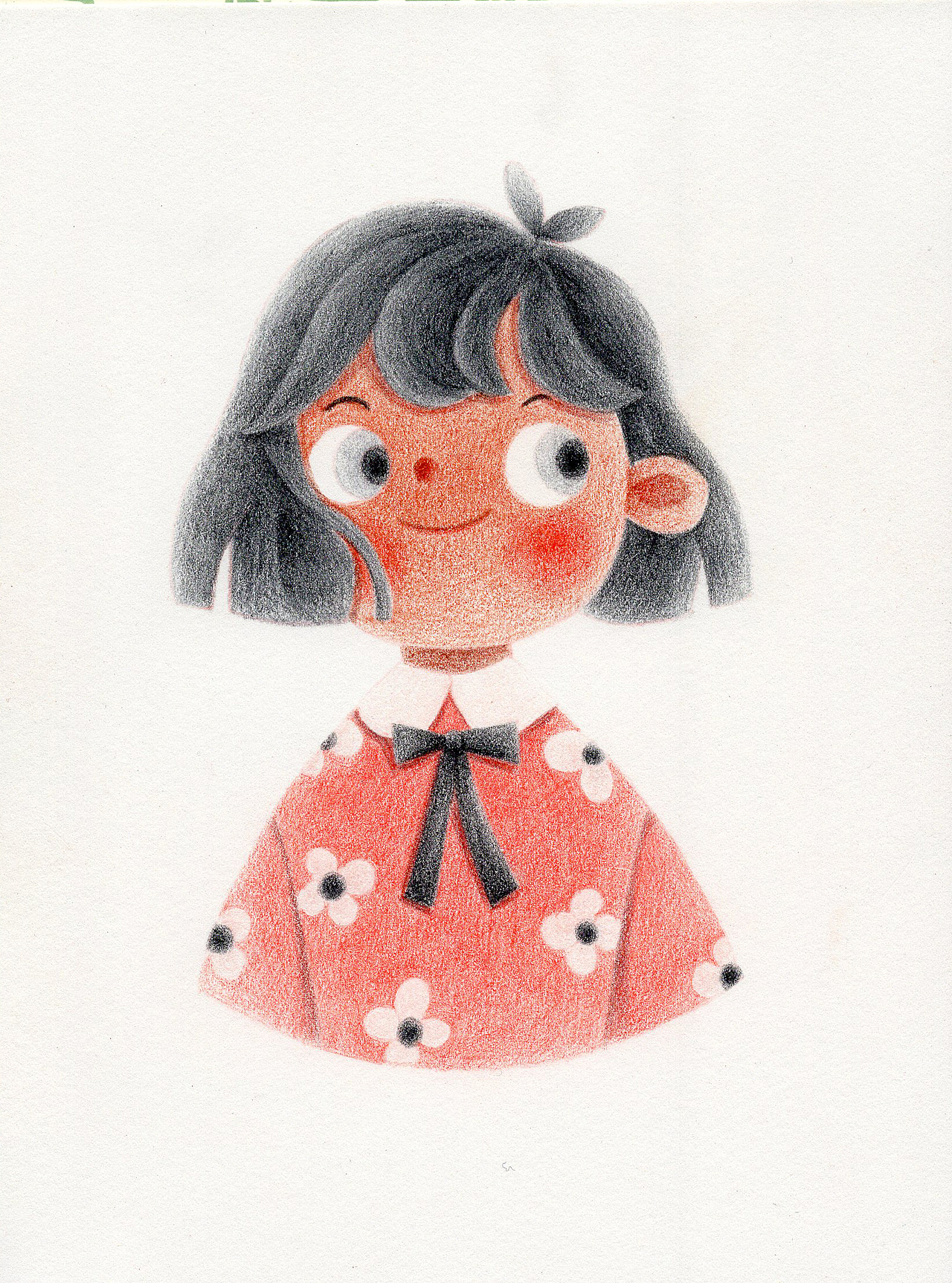 彩铅人物半身|插画|儿童插画|在下瓜3岁_临摹作品-站酷zcool