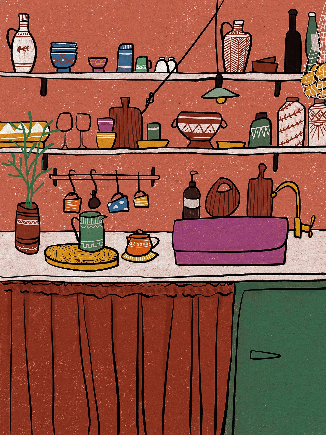 Kitchen（图ZMjQ5NDg0NjY4） - 艺术插画 - 站酷设计师三一丁原创素材 - 站酷ZCOOL