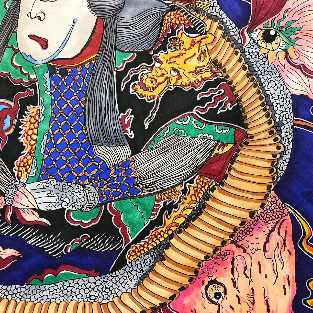 浮世绘（图ZMTY5Mzk0MDAw） - 艺术插画 - 站酷设计师Wendelwei原创素材 - 站酷ZCOOL