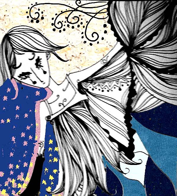 本子上的黑白涂鸦