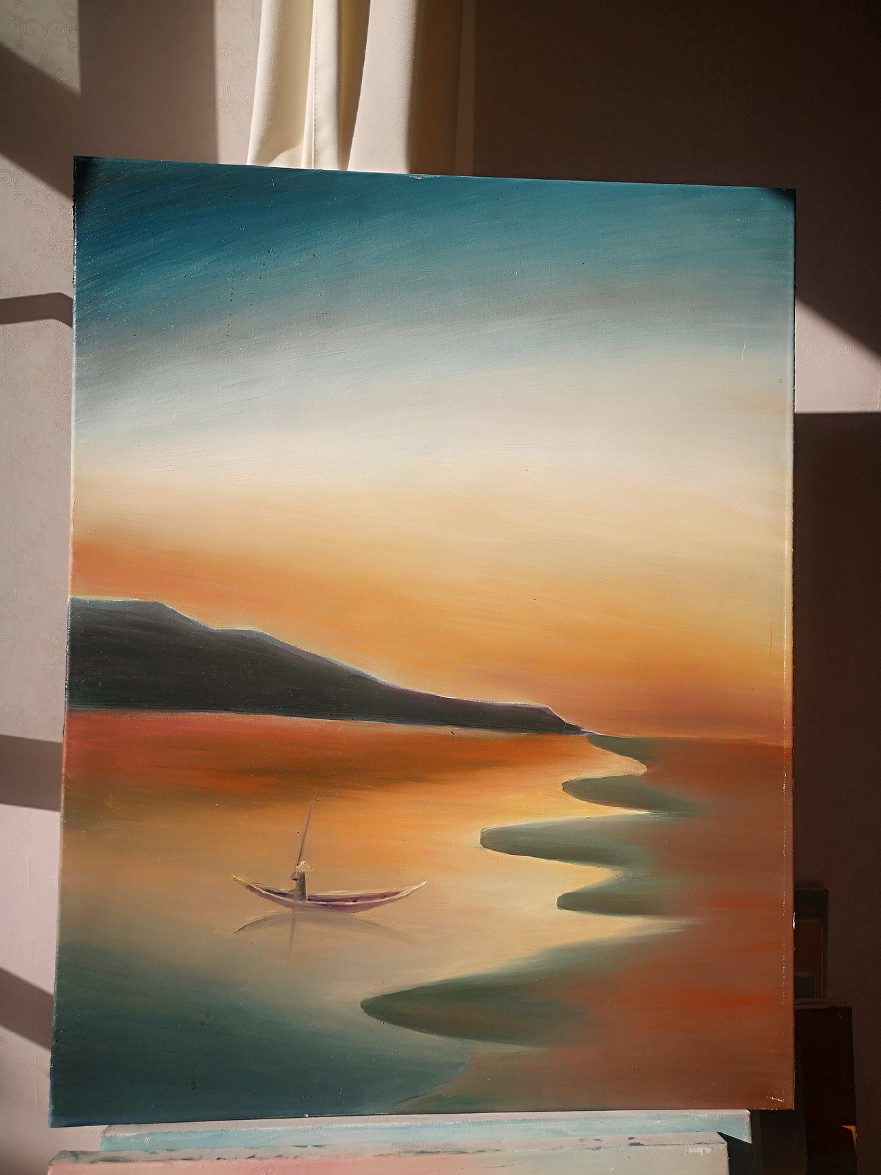 简约极简风景山水油画