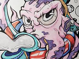 章鱼#装饰画#鲁美装饰画#艺考设计#考研设计