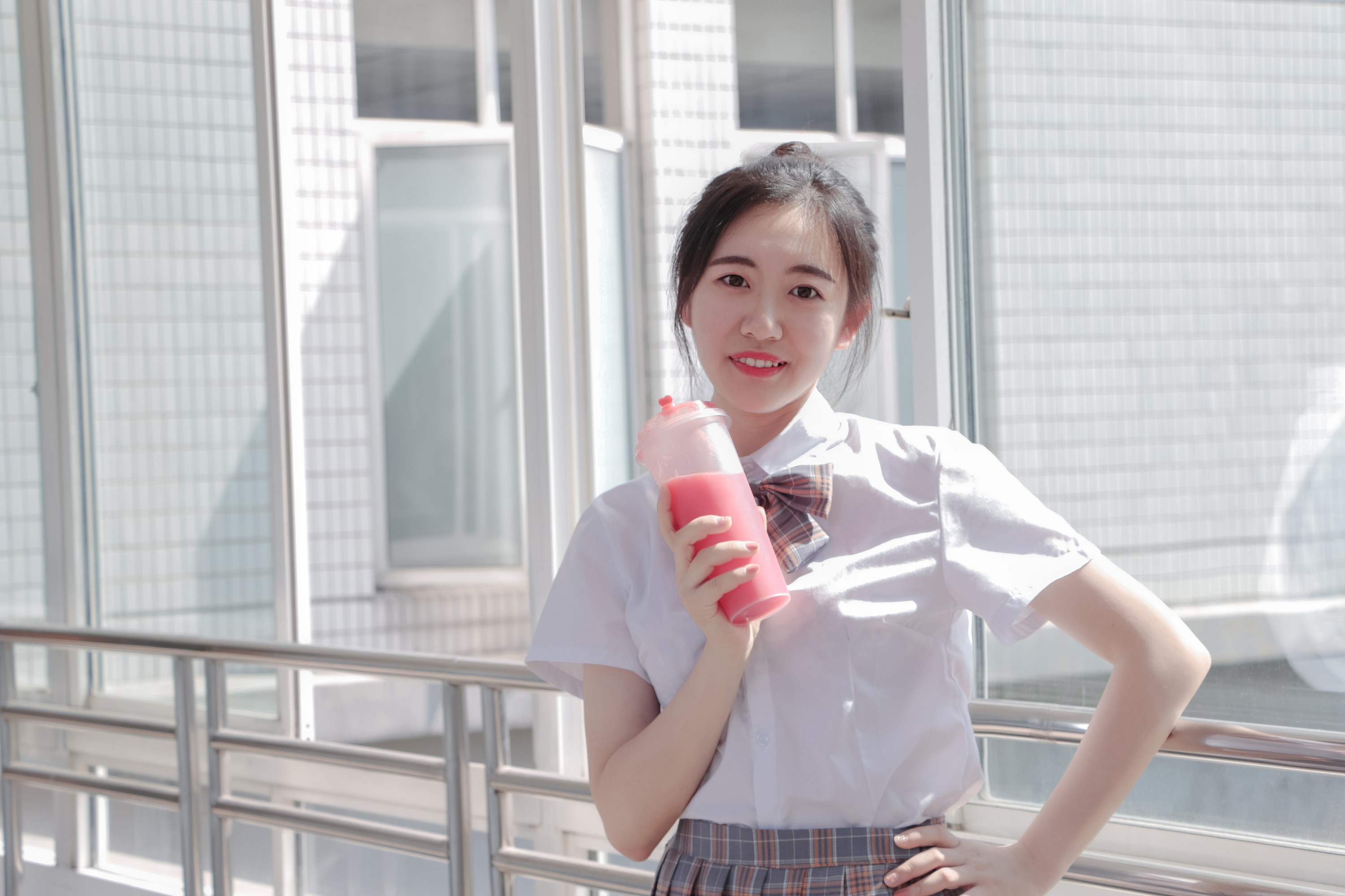 青春女生清新校园制服摄影