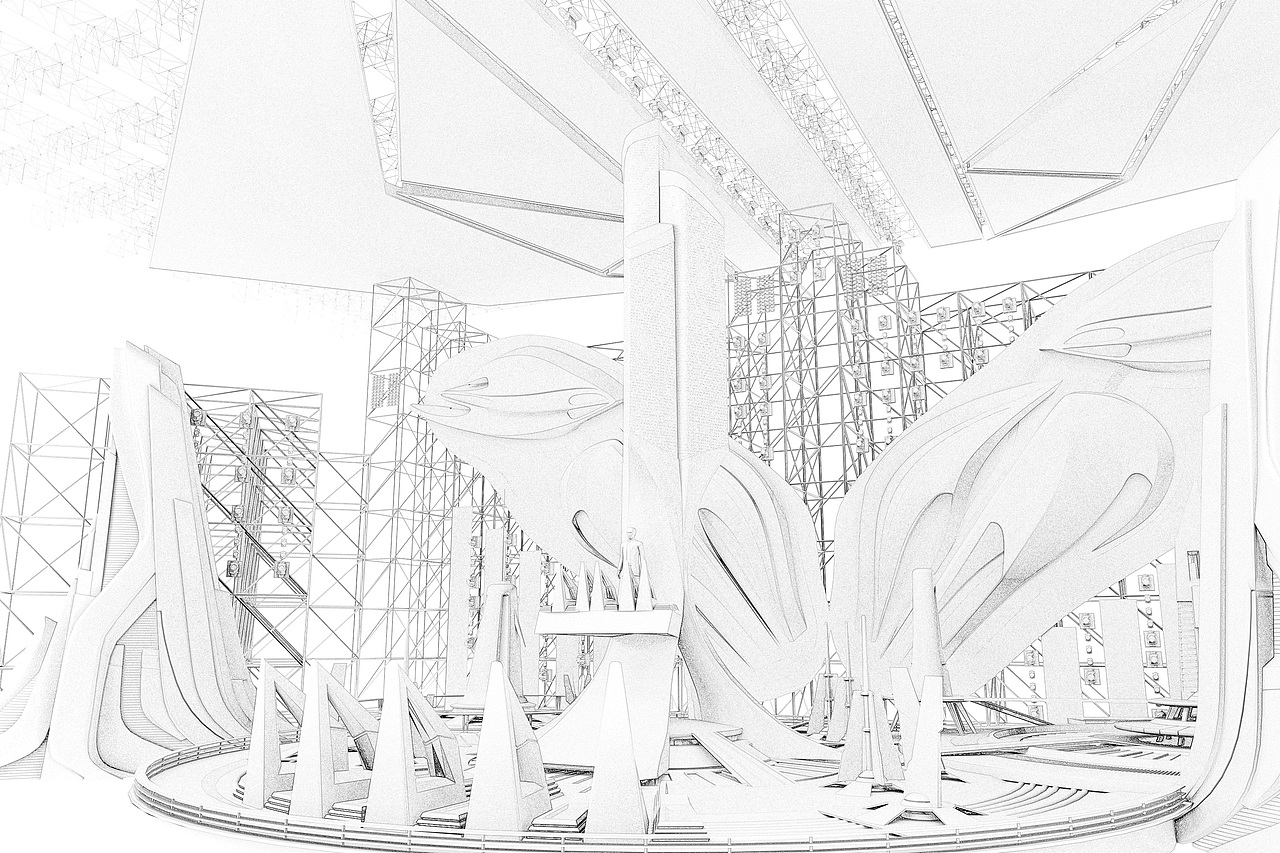 大型机械风户外舞美