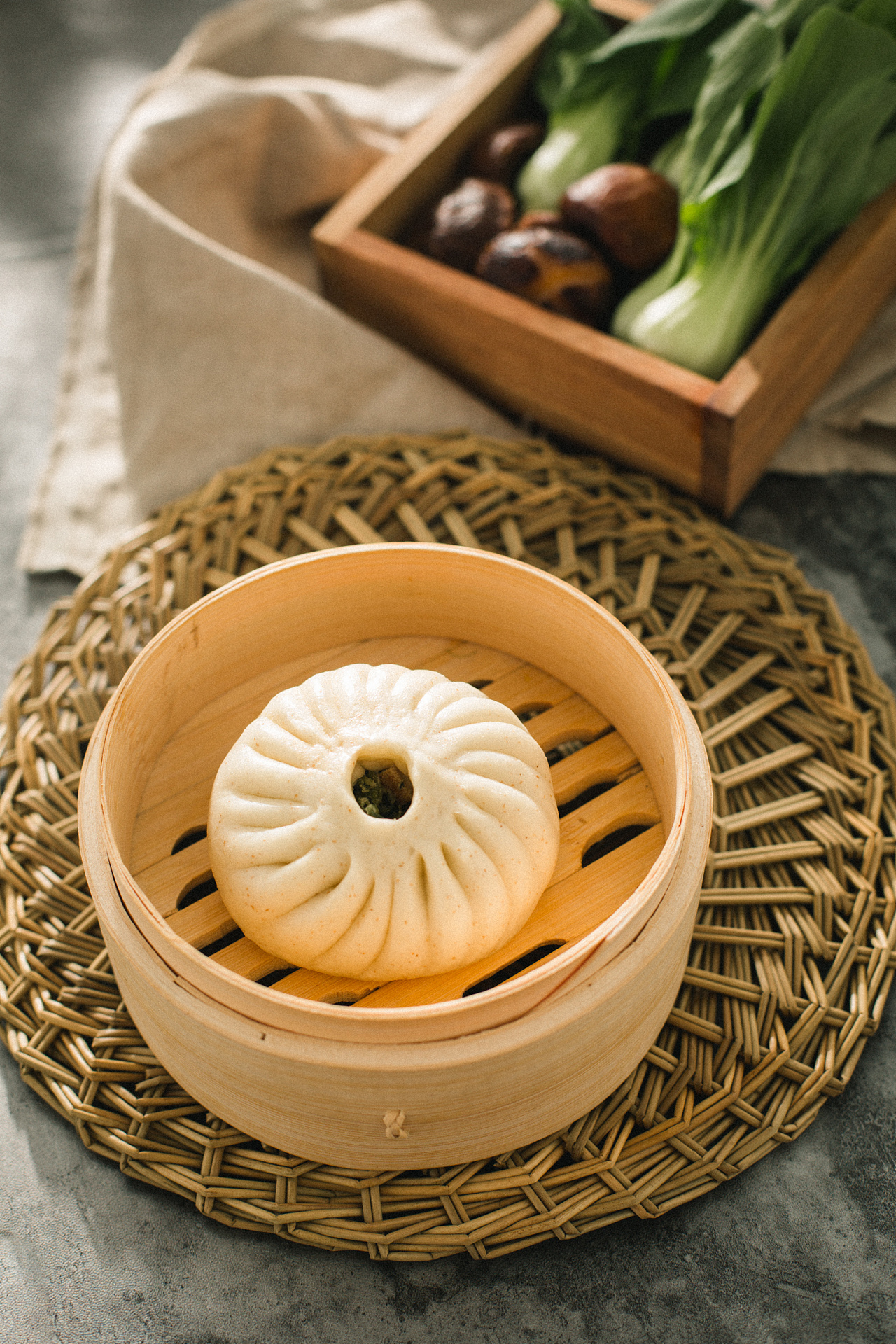 中华传统美食甘其食包子美食摄影