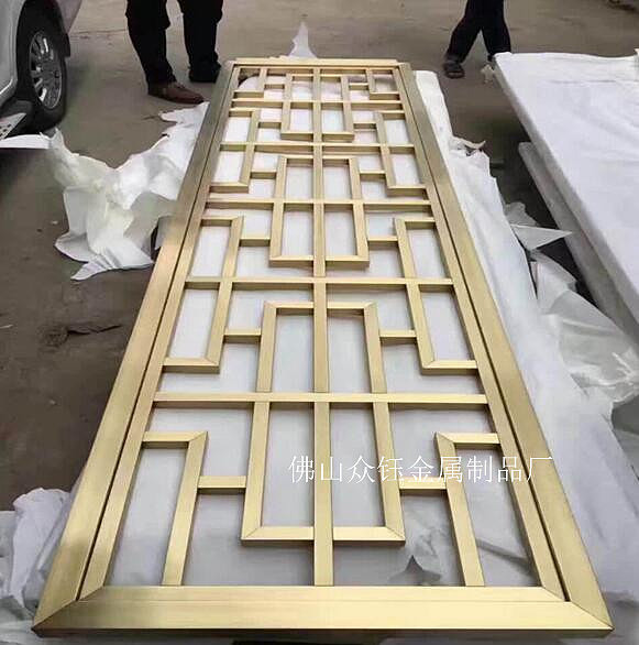 玫瑰金不锈钢焊接花格屏风