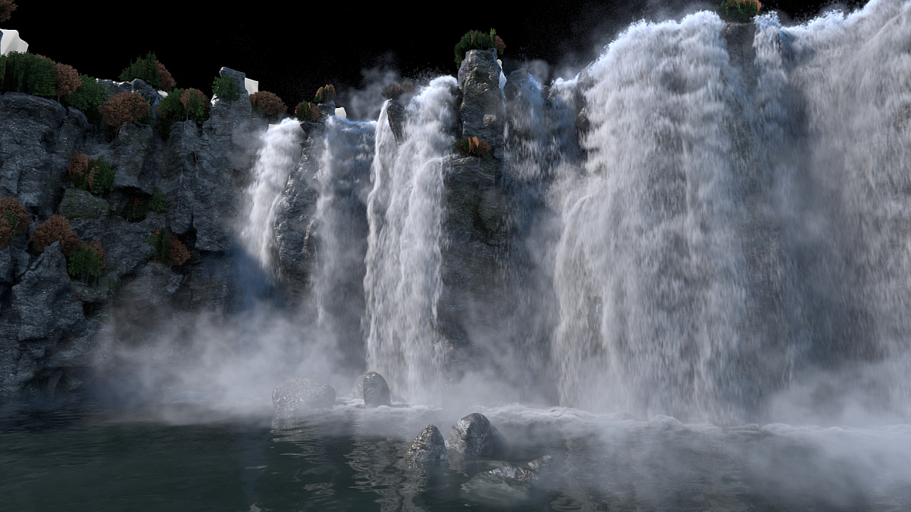 houdini17 制作瀑布场景 特效(一天内全流程)