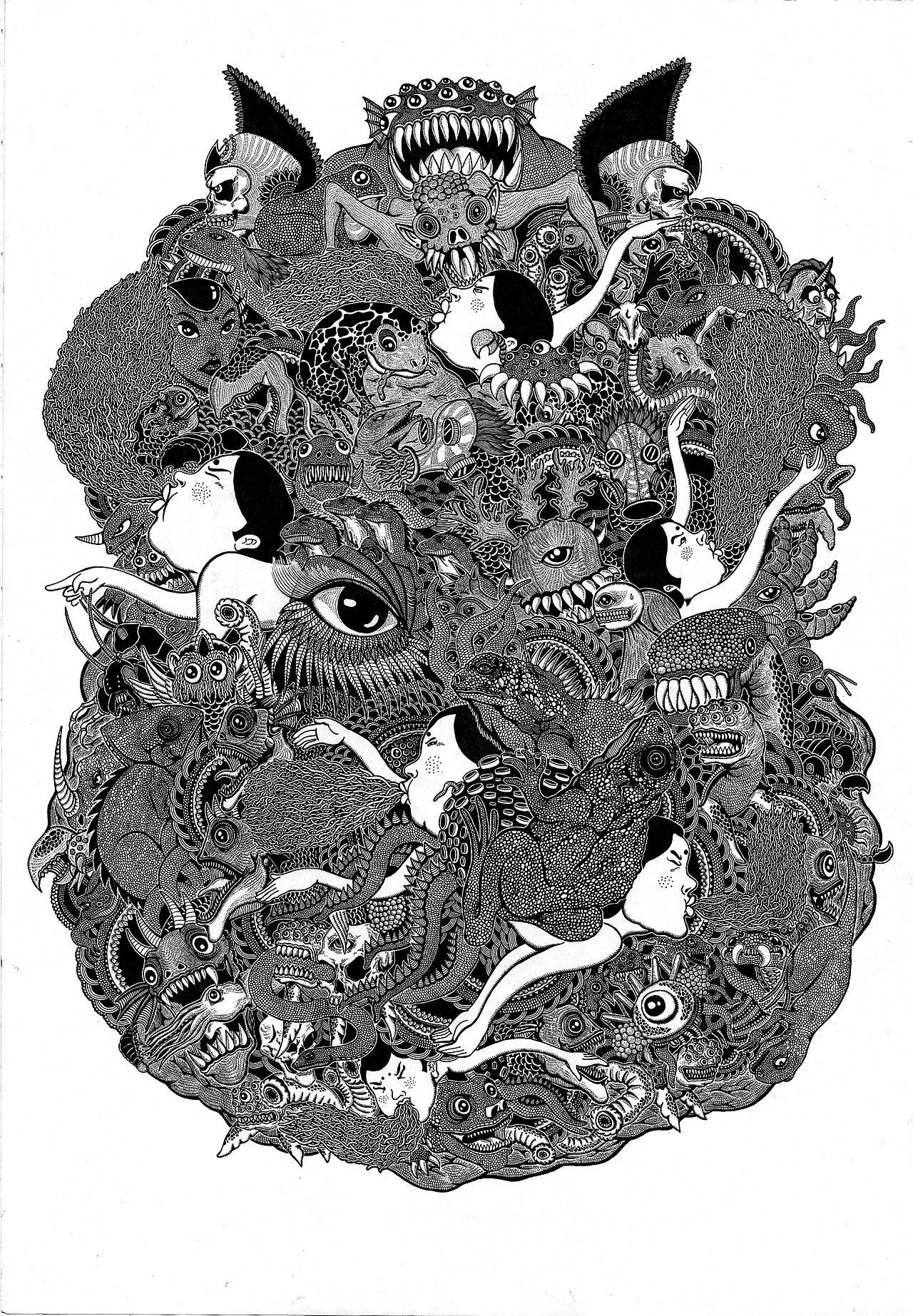 2开大画《恶》（图ZMjcyOTM1OTI=） - 绘画 - 站酷设计师墩小贤原创素材 - 站酷ZCOOL