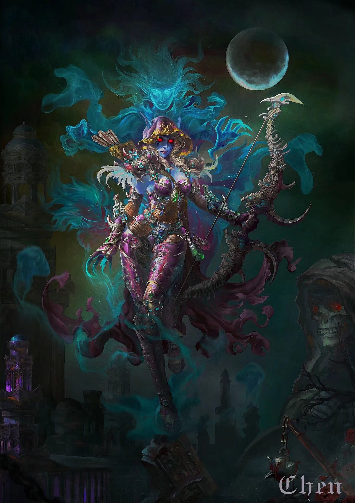 巫妖女王301chenhh92chenhh92帝国与鼠人841chenhh92魔兽世界插画两张