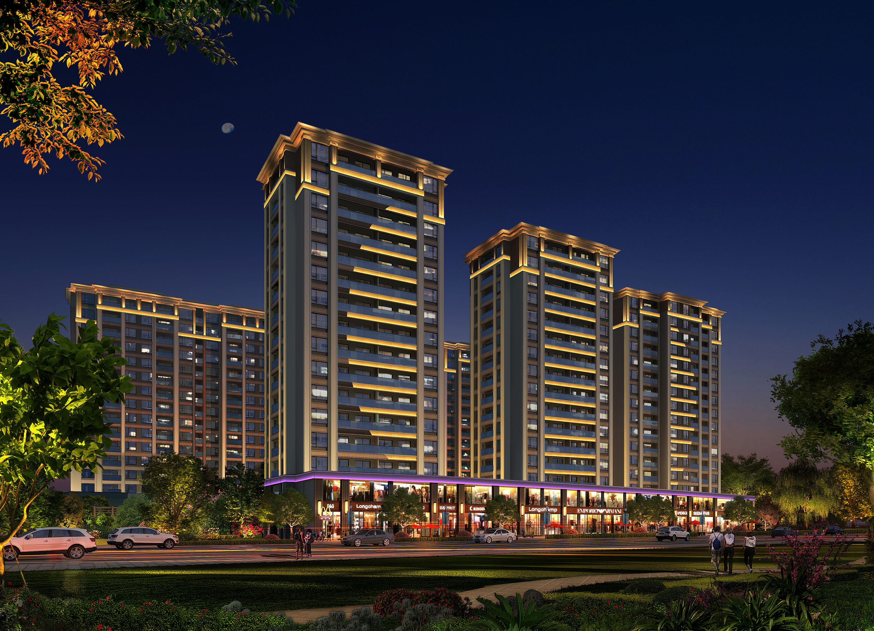 浙江某小区夜间效果图|摄影|环境/建筑摄影|小余同志 - 原创作品