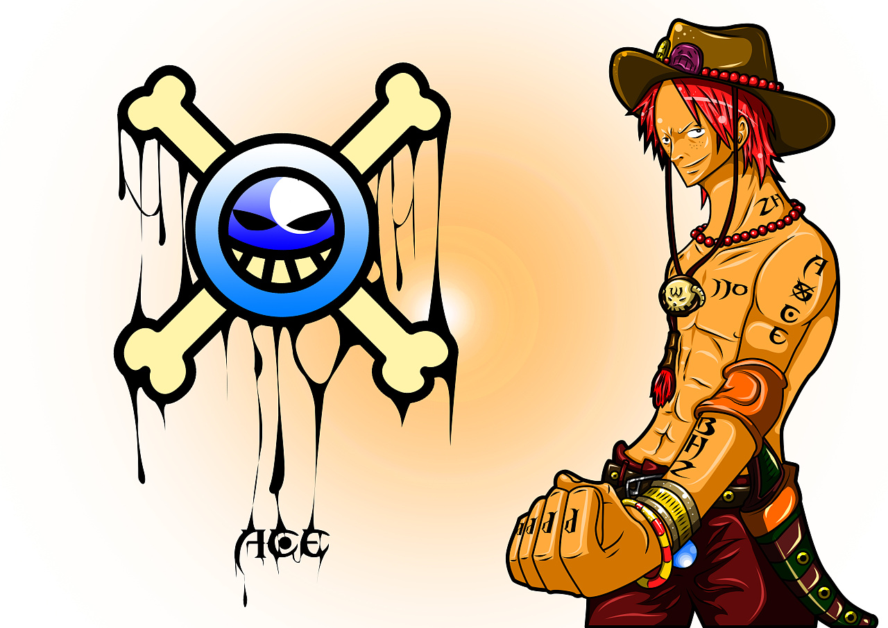 加上了一些自己的元素 尤其乌索普弹弓那张的 算是海贼旗标志吧