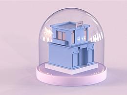 c4d房子建模包装