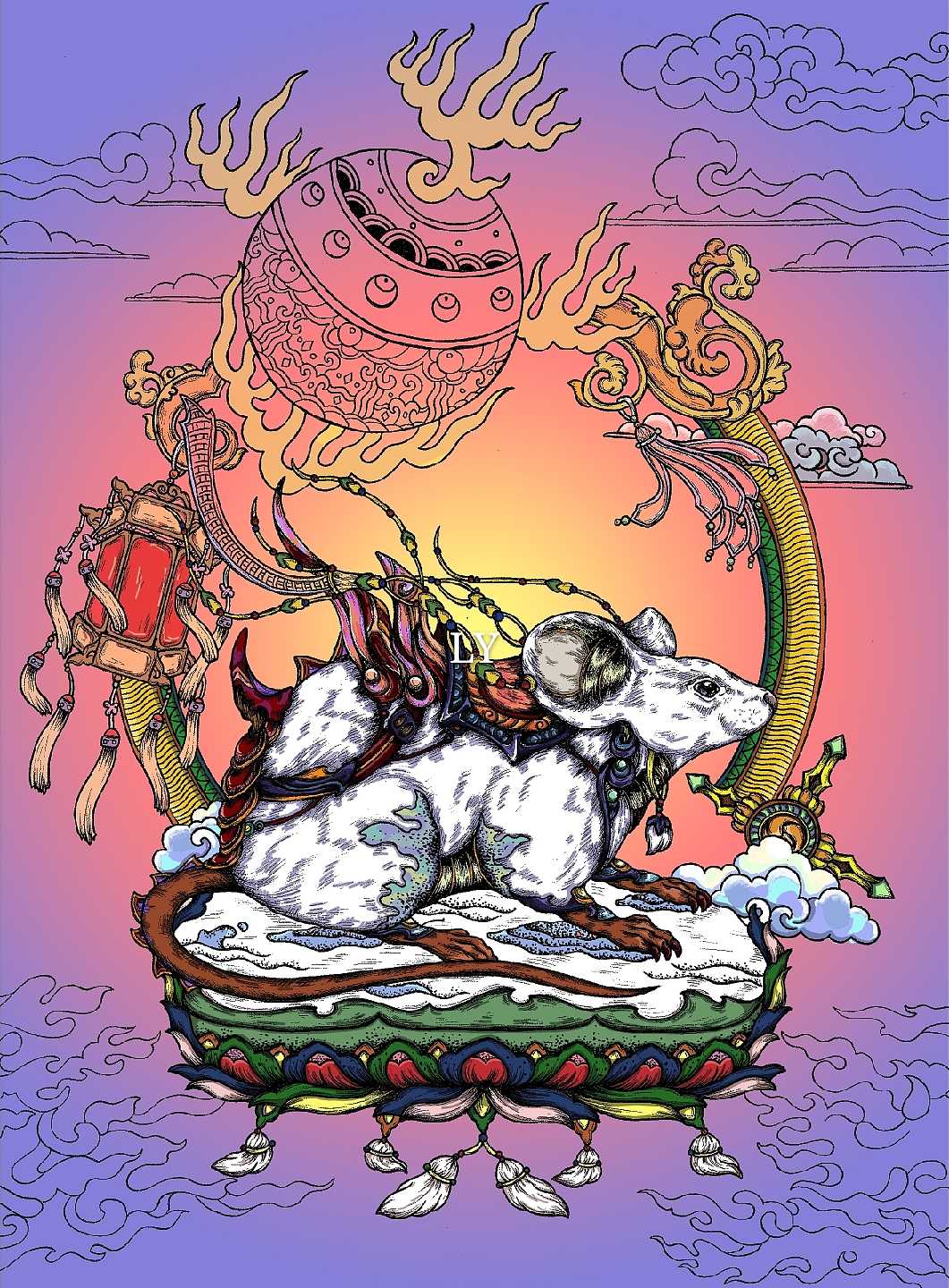 子鼠:为子神,本尊弥勒菩萨.