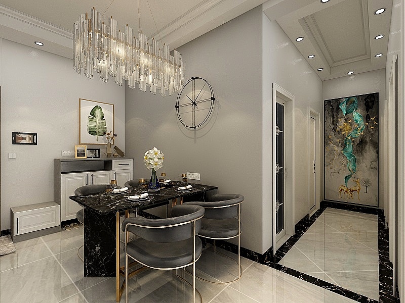 未来微墅100㎡冷淡风效果图