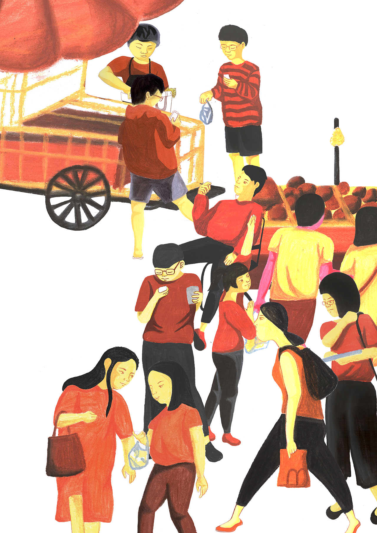 「食」——下班后也要好好吃饭（图ZMjY4MjM3ODA0） - 艺术插画 - 站酷设计师蔡怂怂原创素材 - 站酷ZCOOL