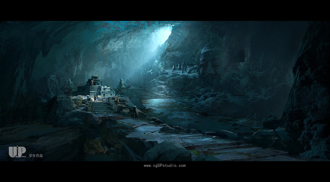 up studio 影视概念设计班盗墓题材学生作品气氛图