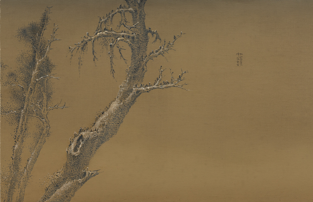 空山寒木帖 布面油画 60x300cm x2 彭斯2015（2） Quiescent Mountains and Trees Oil on Canvas  60x300cm Peng Si 2015 (2)