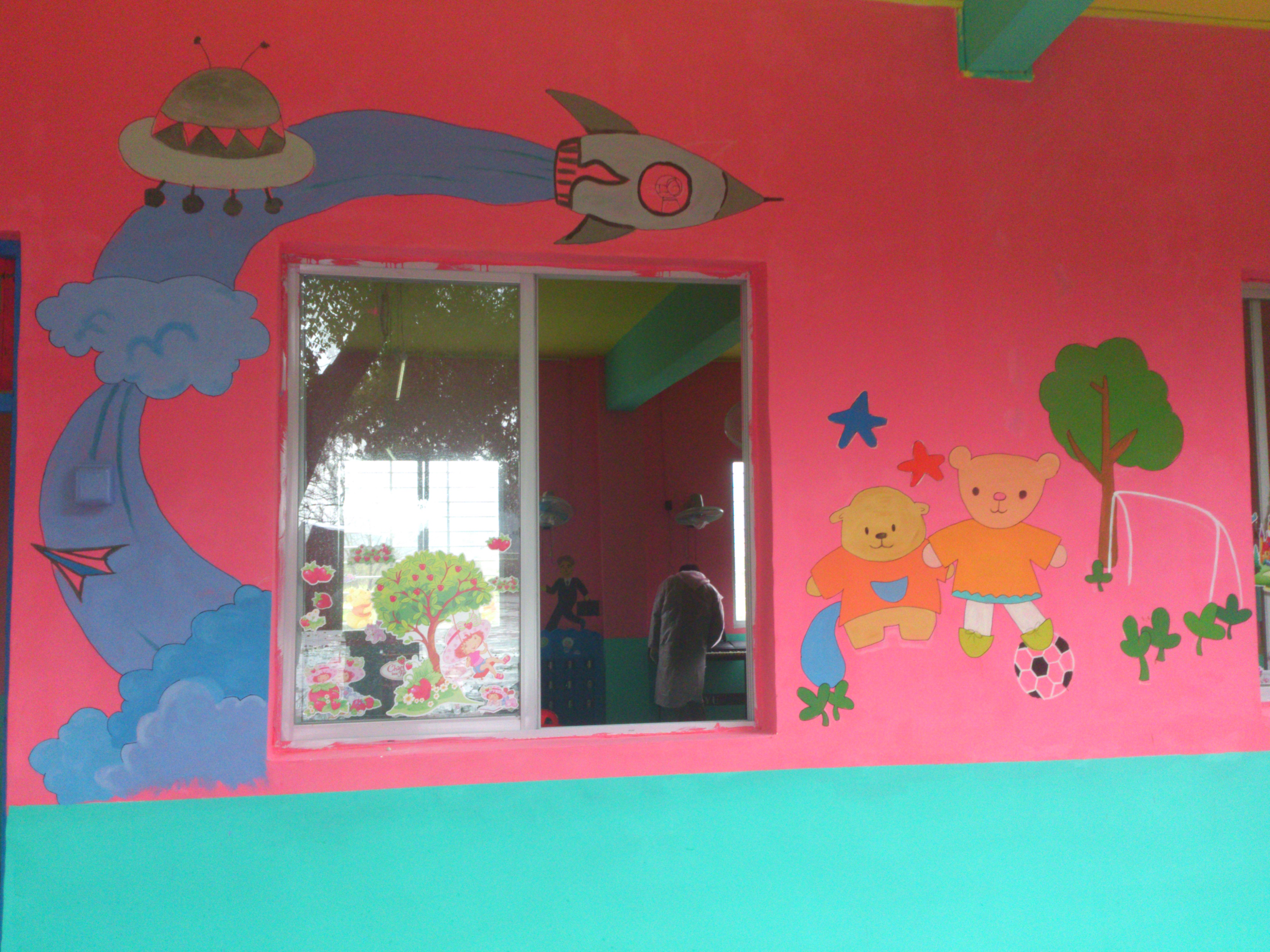 幼儿园门厅壁画图片