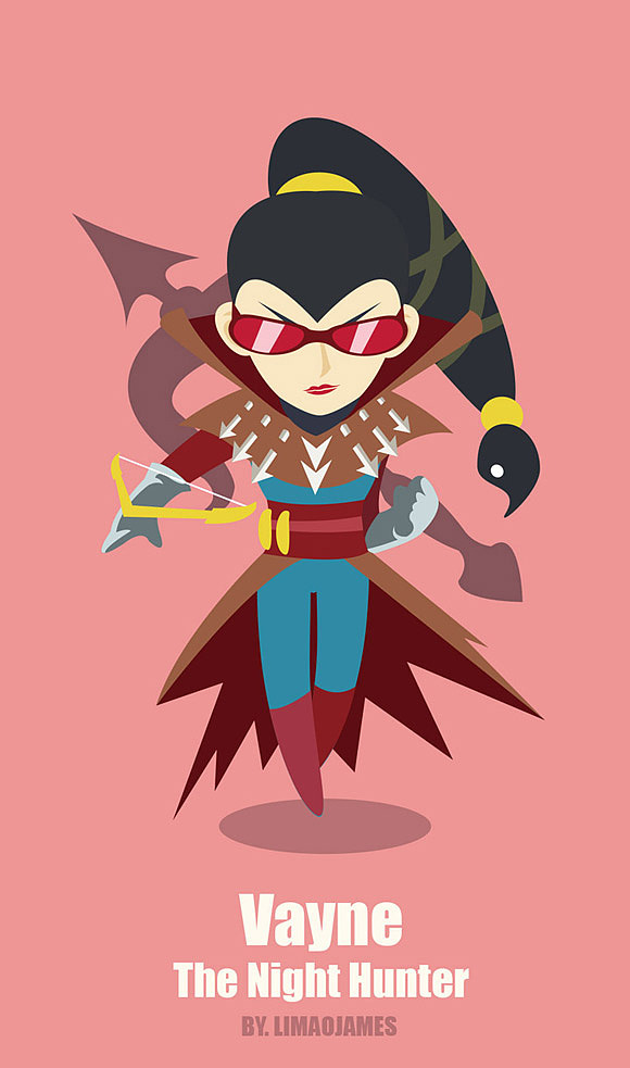 "英雄联盟"游戏人物扁平化设计