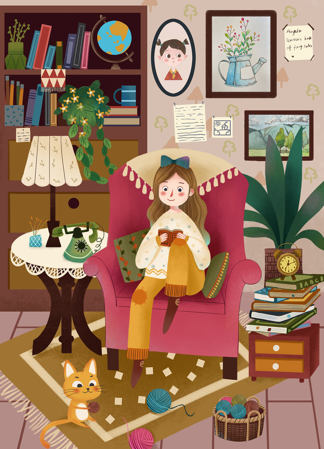 儿童插画室内小场景