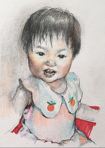 女兒1歲素描（圖ZMjEyNDI2NzE2） - 繪畫(huà) - 站酷設(shè)計(jì)師何軒1988原創(chuàng)素材 - 站酷ZCOOL