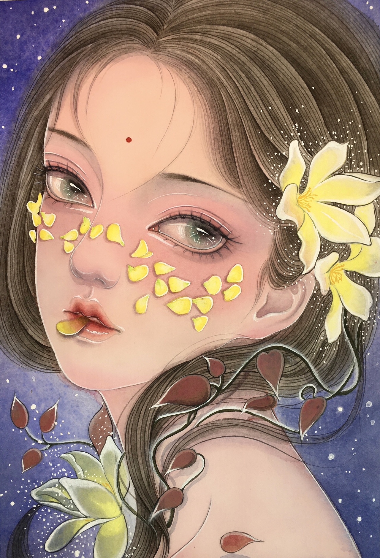 原创水彩插画美女|纯艺术|绘画|静兮水彩 - 原创作品 - 站酷 (zcool)