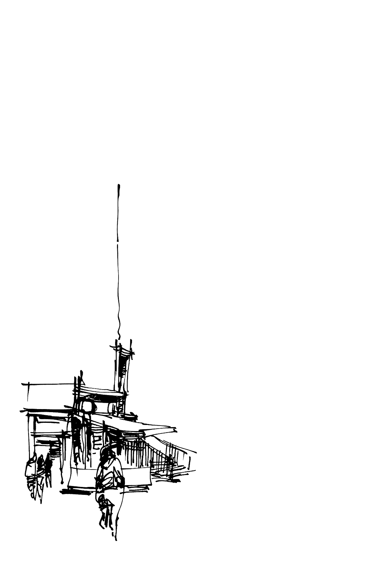 欧式街景钢笔速写