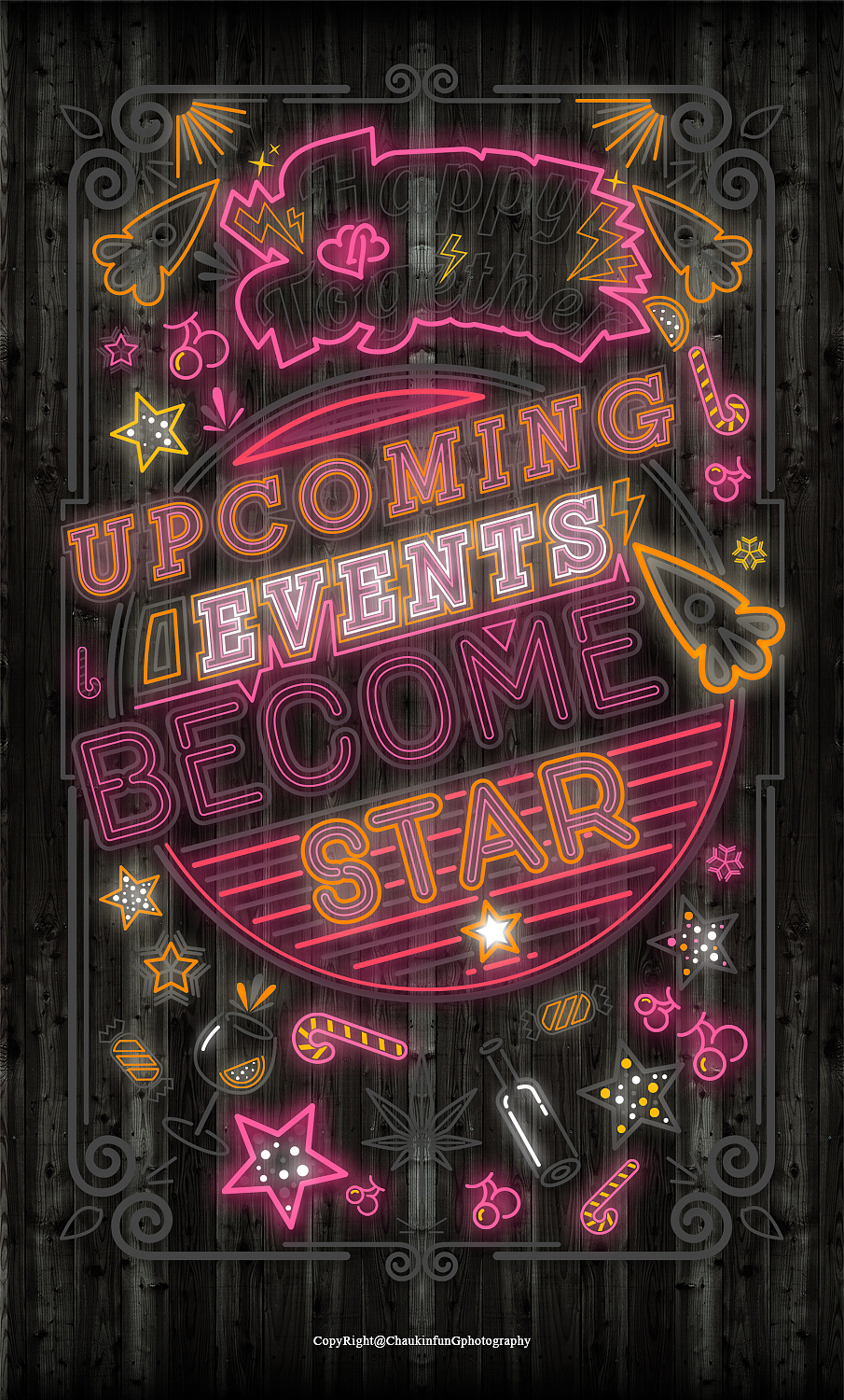 霓虹字体活动海报练习