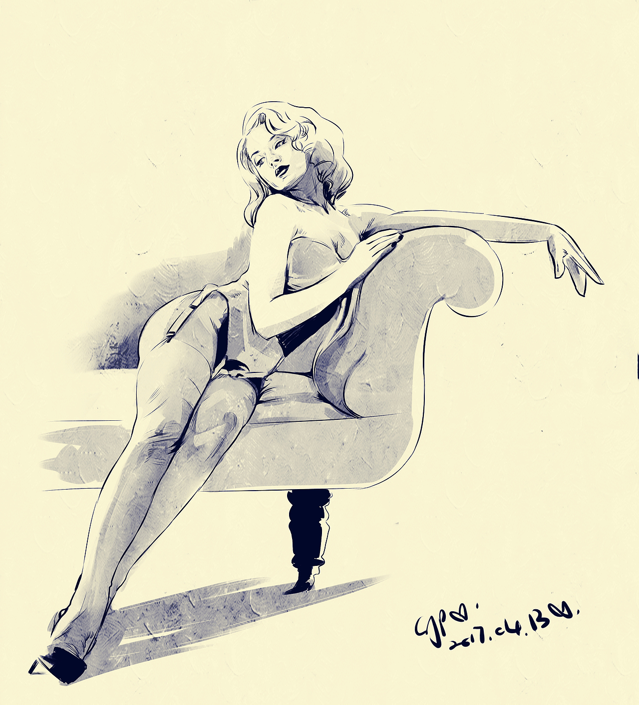 线稿 舒展（图ZNzY1OTkyNzI=） - 创作习作 - 站酷设计师请叫我奶瓶二大人原创素材 - 站酷ZCOOL