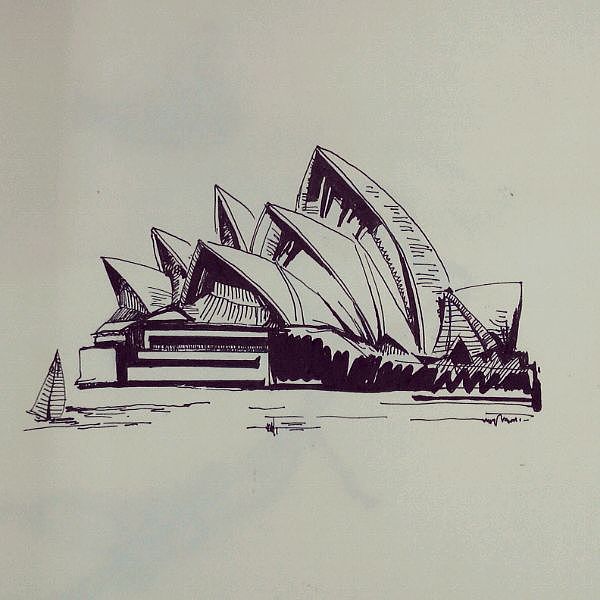 著名建筑黑白手绘|纯艺术|绘画|一枚怀艺的卤蛋_原创作品-站酷(zcool)