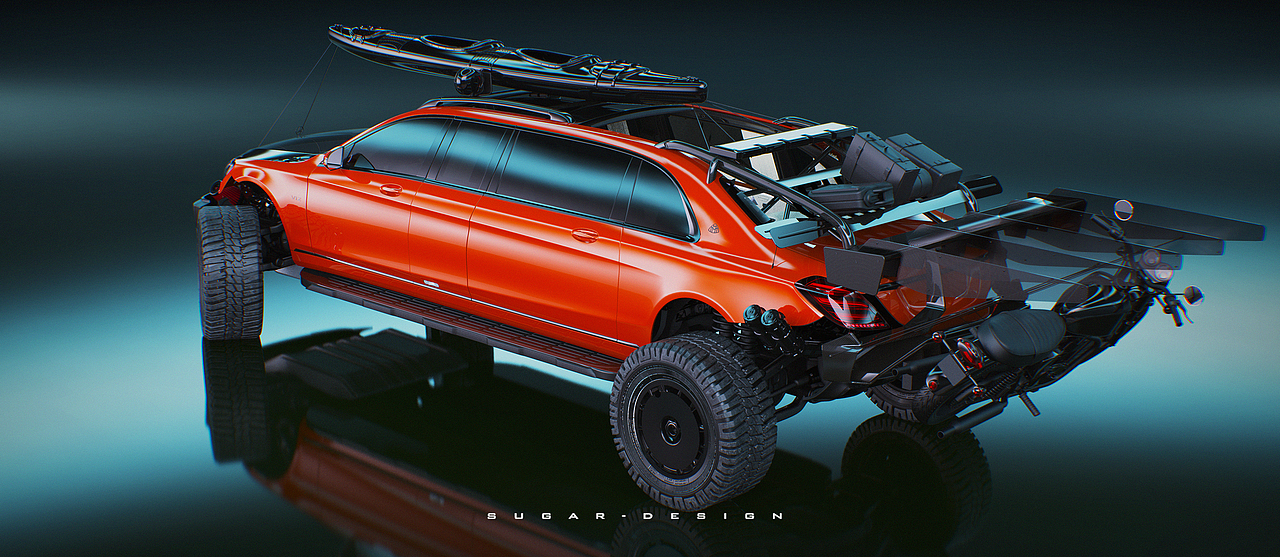 梅赛德斯·奔驰 迈巴赫 Pullman 4x4² Landaulet（图ZMTgyMTQ1MTEy） - 交通工具 - 站酷设计师sugarchow原创素材 - 站酷ZCOOL