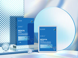 蓝色玻璃组合场景