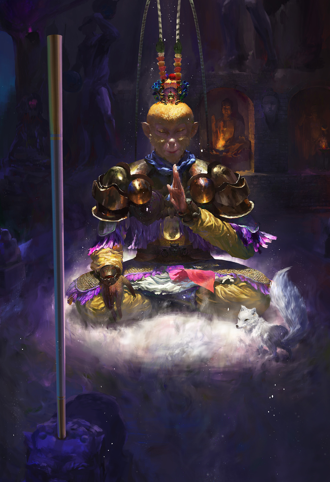 西游记系列二——斗战胜佛|插画|游戏原画|月下星雨_原创作品-站酷