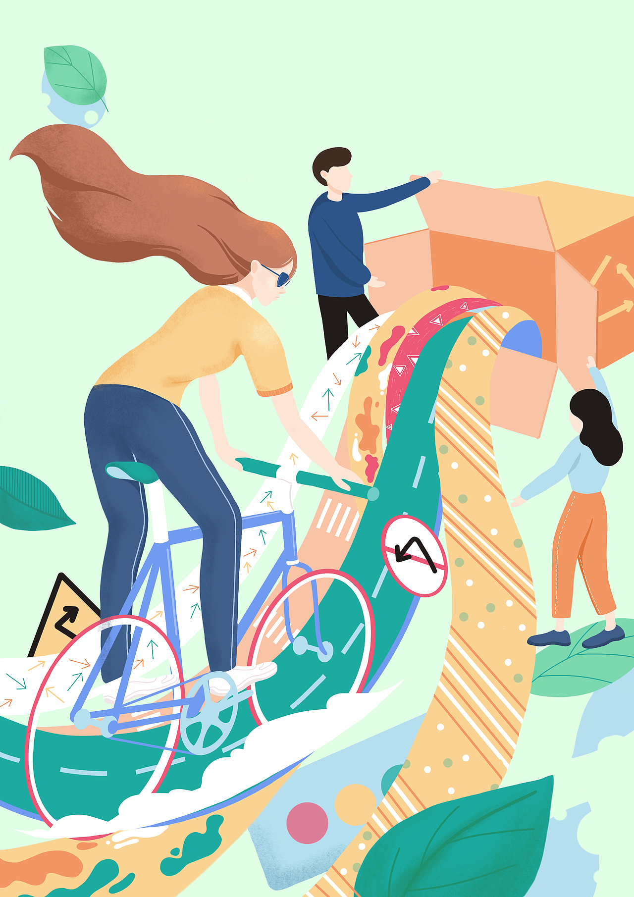 绿色出行（图ZMjM4NDQ4NTM2） - 创作习作 - 站酷设计师空羽han原创素材 - 站酷ZCOOL