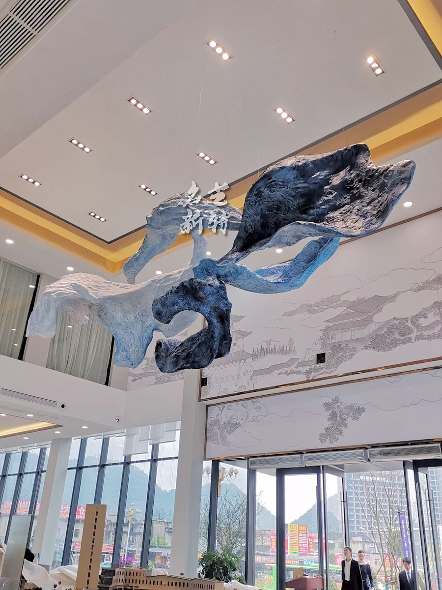 售楼部沙盘创意飘带灯具定制