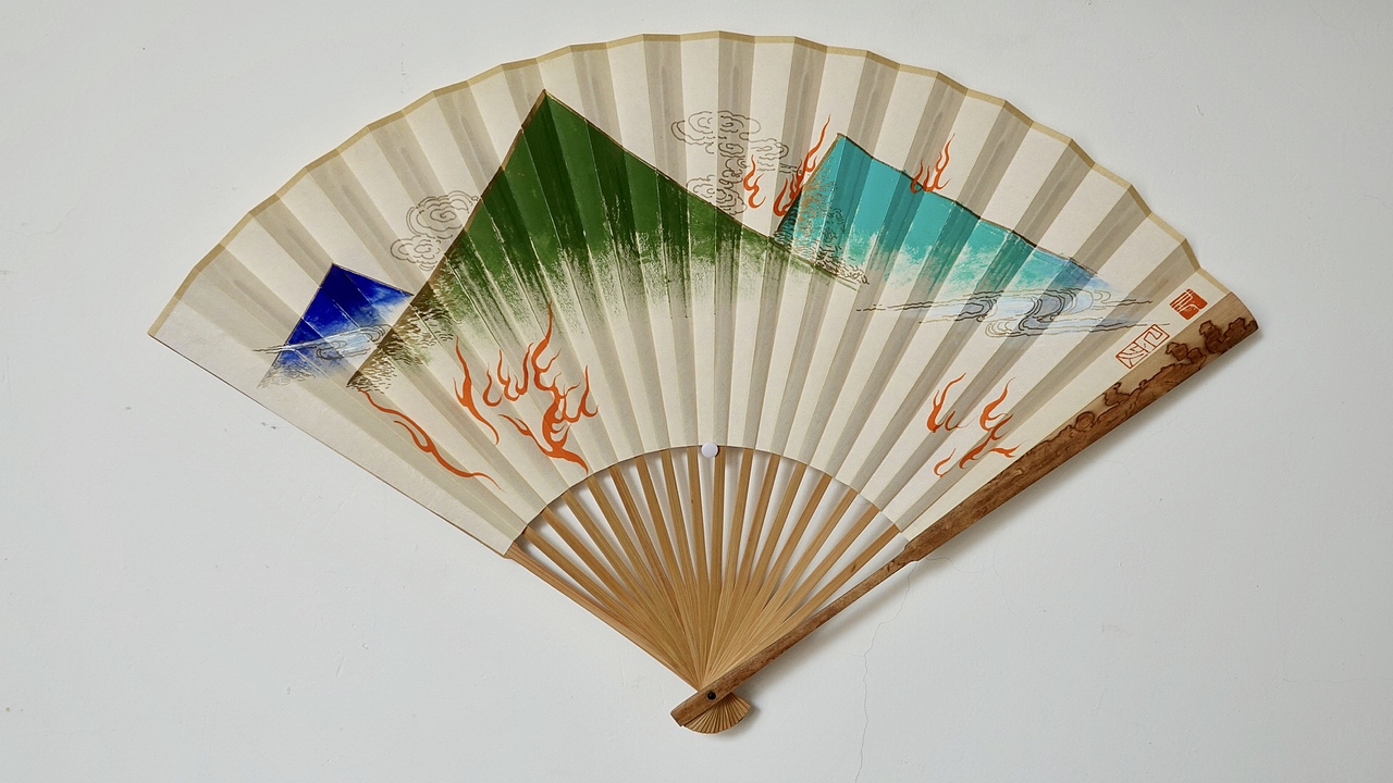 广也作品 . 折扇 . 国画 . 手绘 . 国风