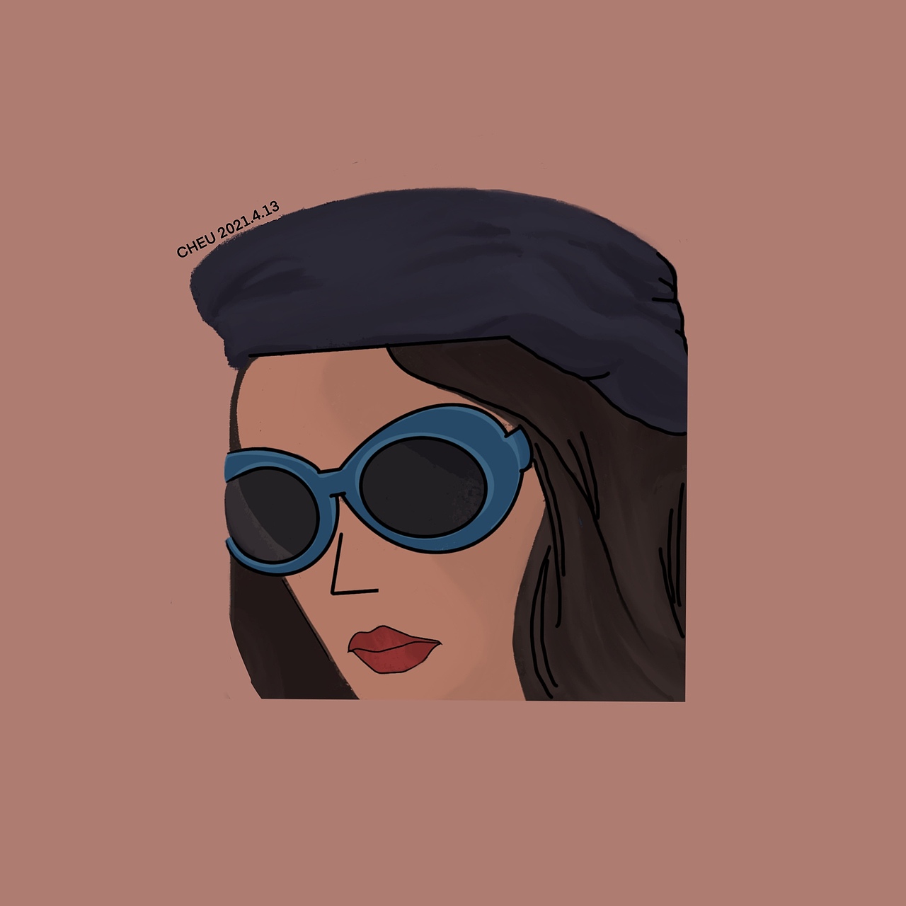 原创插画头像#眼睛女（图ZMjUxMTA3Njgw） - 创作习作 - 站酷设计师臭皮酱CHEU原创素材 - 站酷ZCOOL