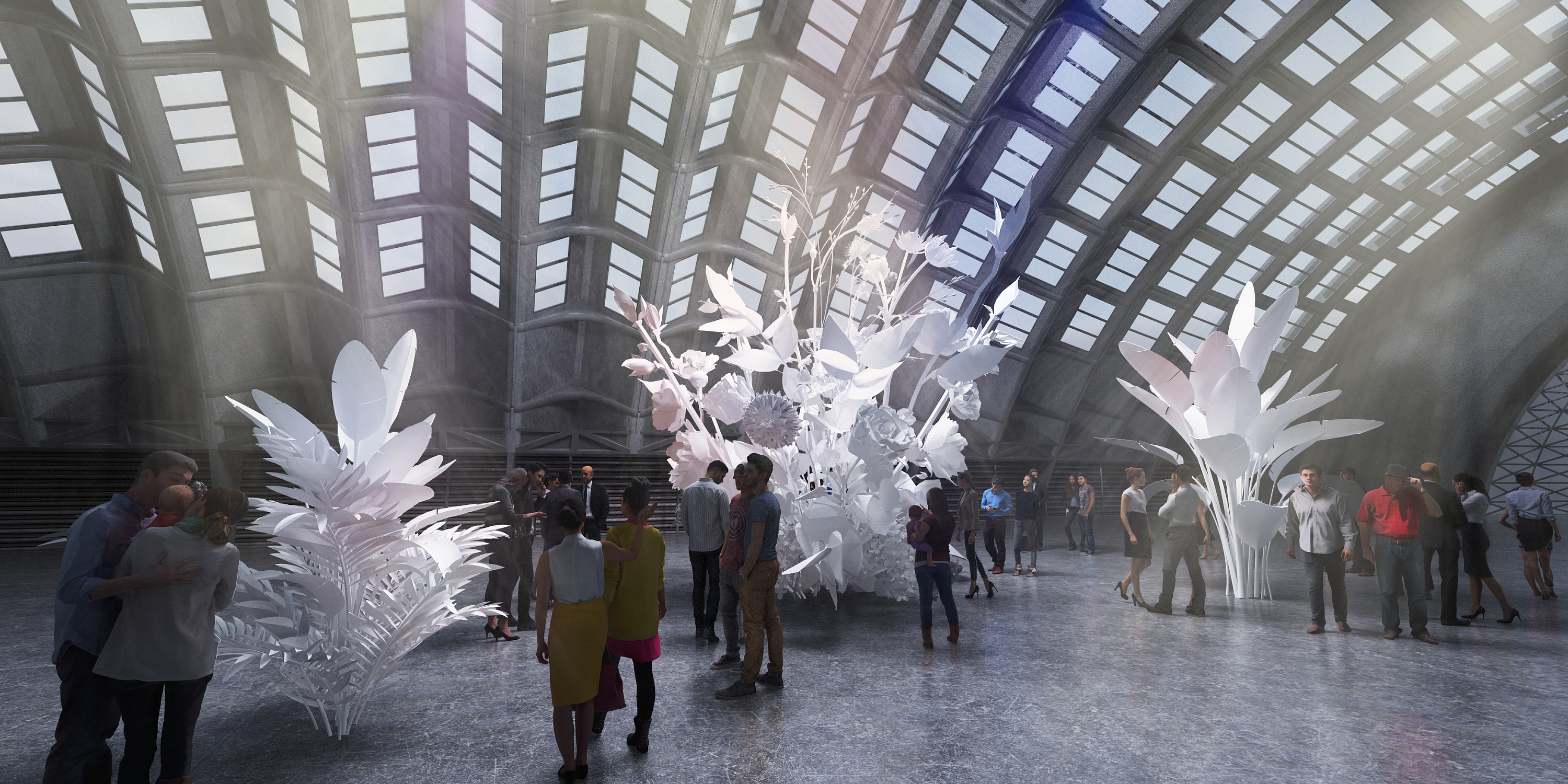 基于"花"的"艺术"美陈装置