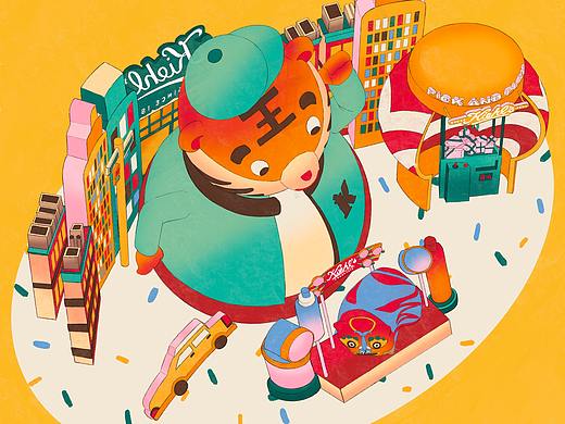 科颜氏三亚新春园游会地图插画