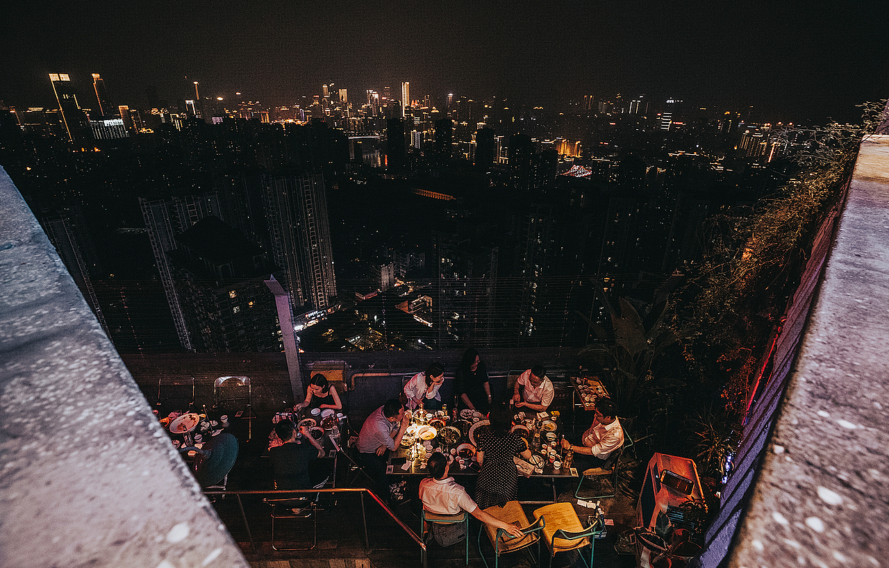 重庆夜景&47楼高空大排档