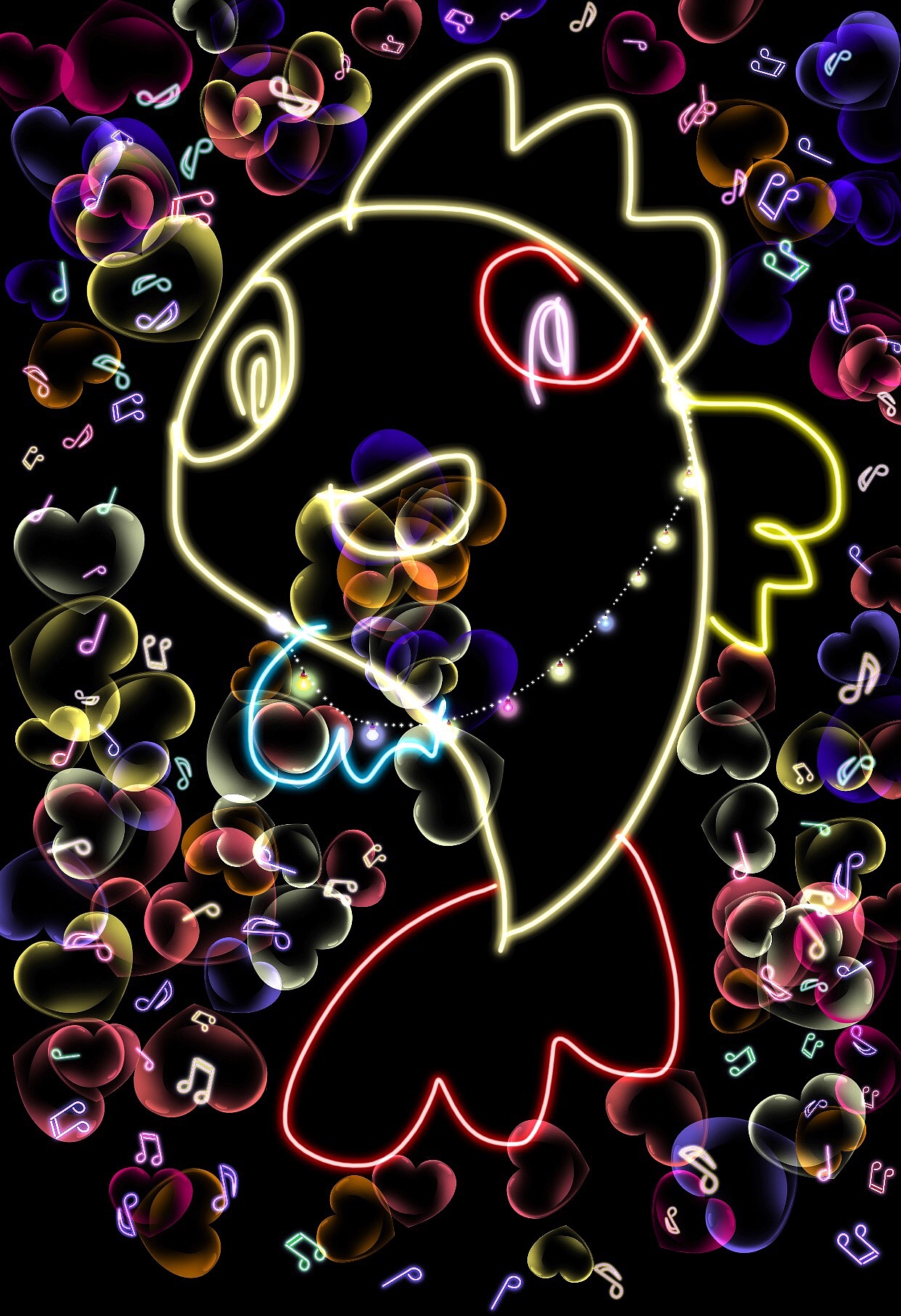 荧光涂鸦泡泡鱼