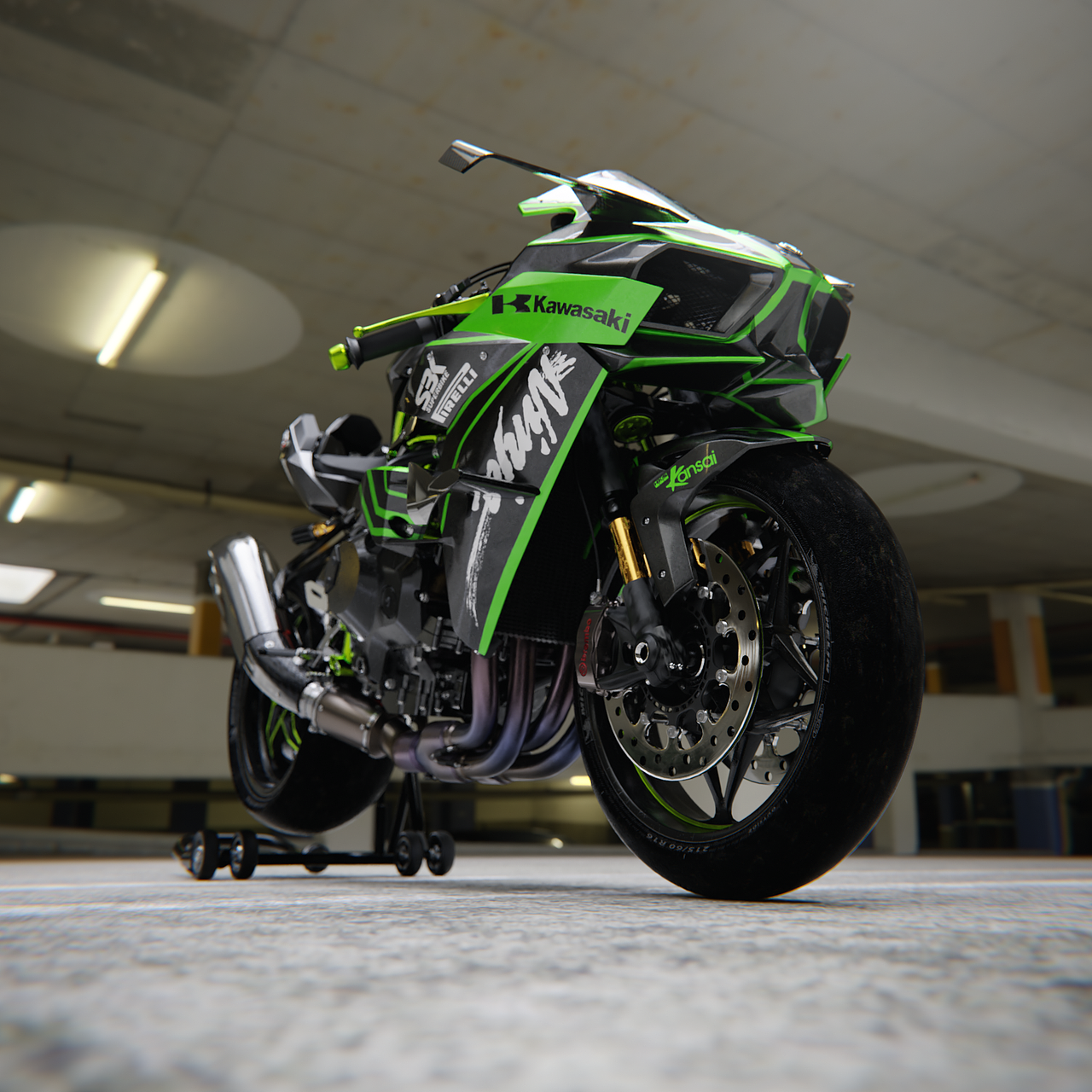 川崎kawasaki ninja h2r - blender渲染