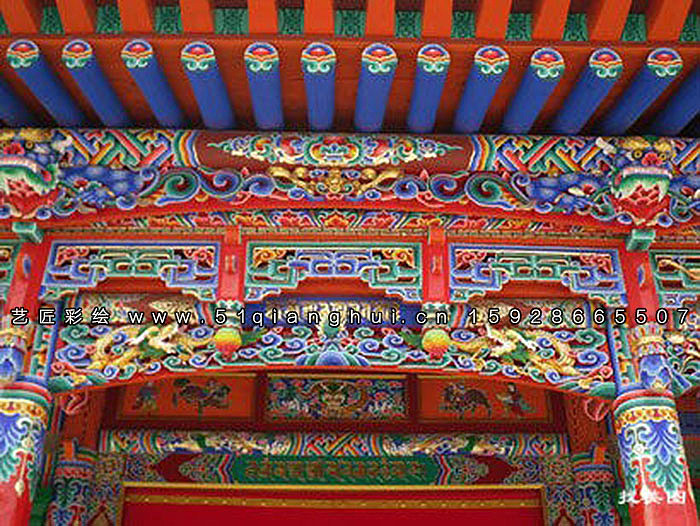 西藏藏式少数民族彩绘实例作品欣赏