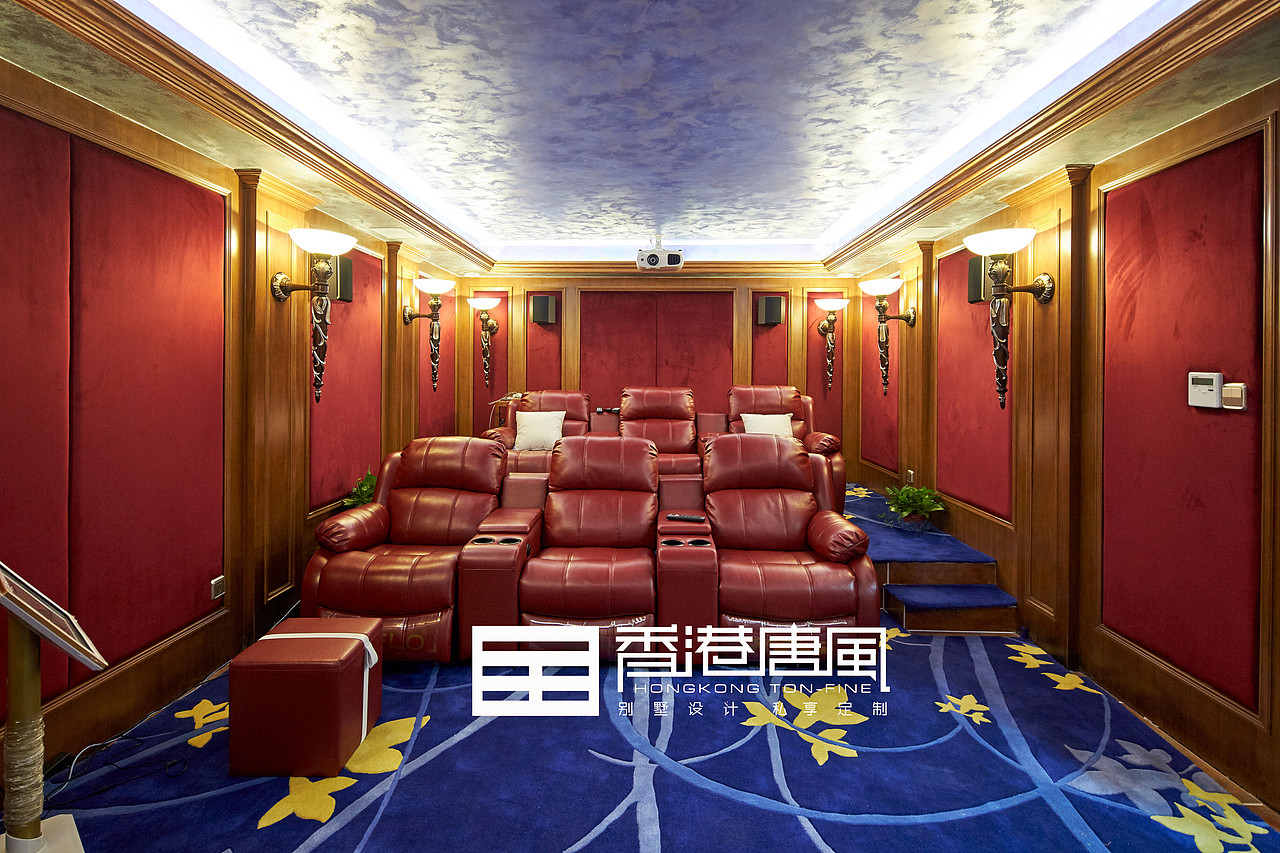 济南中海铂宫美式风格别墅装修实景图|济南香港唐风