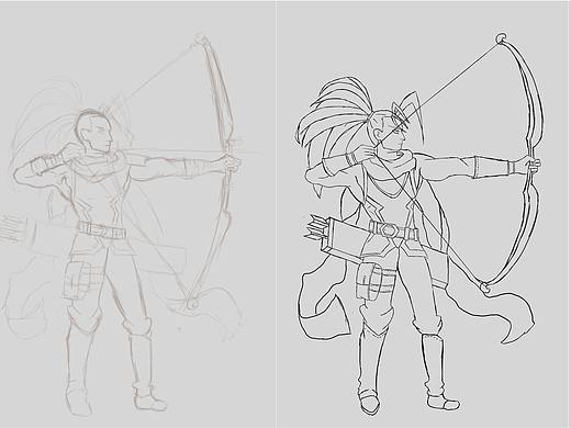 古风男性弓箭手创作练习