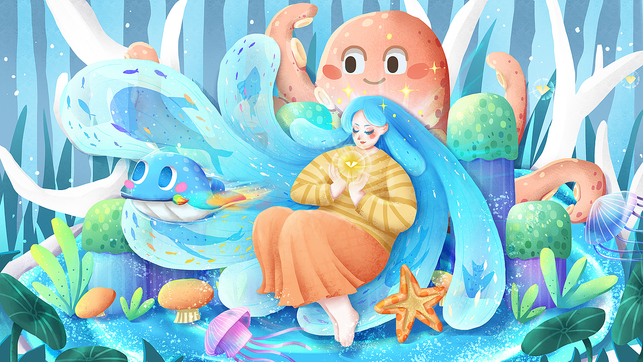 幻想世界（圖ZMjEyMTQ1OTgw） - 商業(yè)插畫 - 站酷設(shè)計師菜花妖妖原創(chuàng)素材 - 站酷ZCOOL