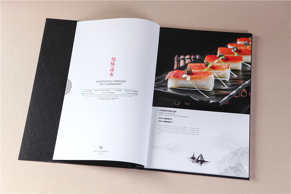 五星级酒店菜谱设计-华尔道夫酒店菜谱制作-捷达菜谱（图ZMTQzMTY1OTc2） - 书籍/画册 - 站酷设计师捷达菜谱品牌设计原创素材 - 站酷ZCOOL