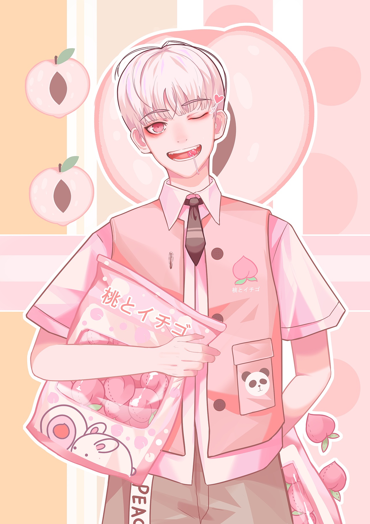 桃气满满（图ZMjM5NTg4NDY0） - 商业插画 - 站酷设计师peach19原创素材 - 站酷ZCOOL