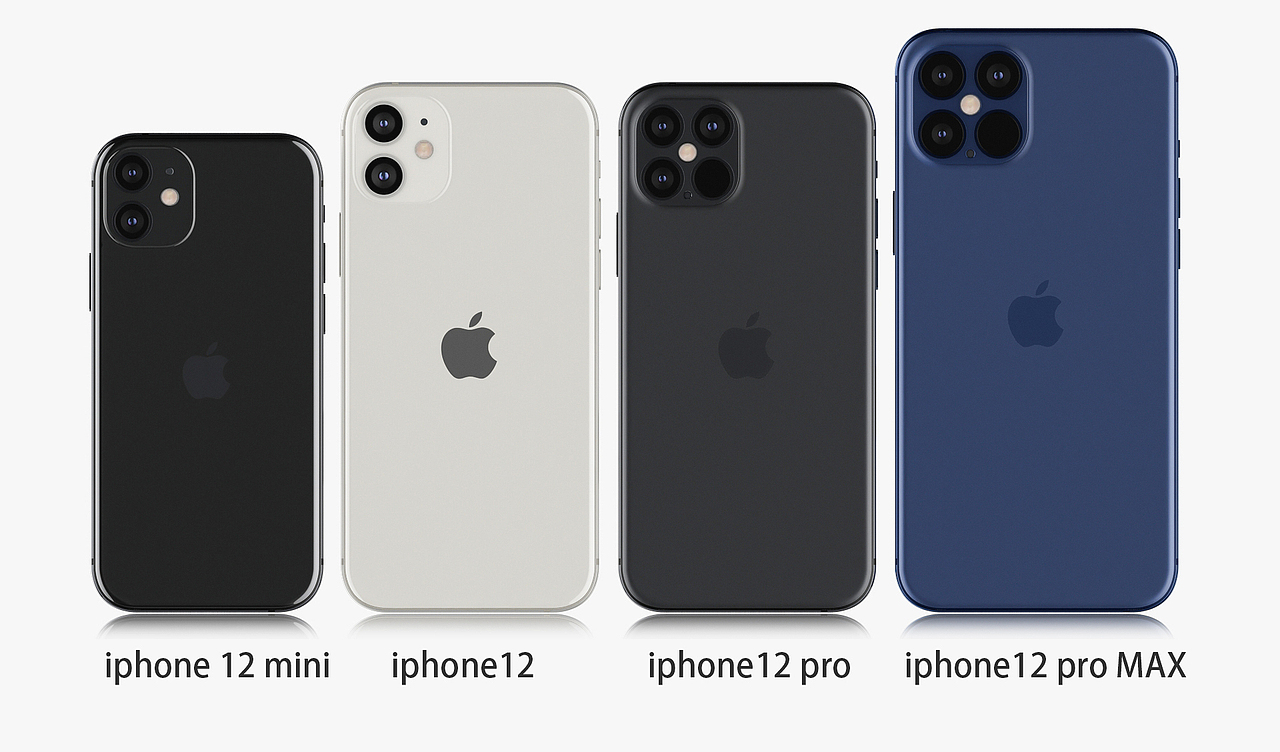 iphone12 四款手机高质量3D模型（图ZMjIwNTkwOTA4） - 产品 - 站酷设计师C4D模型联盟原创素材 - 站酷ZCOOL